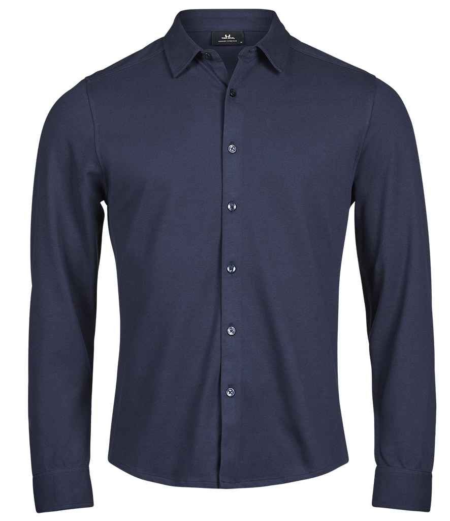 Tee Jays Luxury Stretch Long Sleeve Shirt - Navy