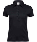 Tee Jays Ladies Pima Cotton Interlock Polo Shirt - Black