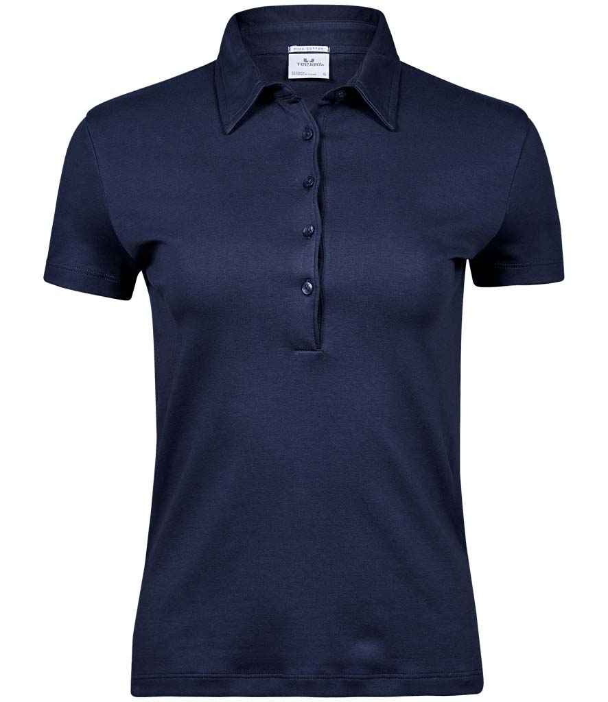 Tee Jays Ladies Pima Cotton Interlock Polo Shirt - Navy