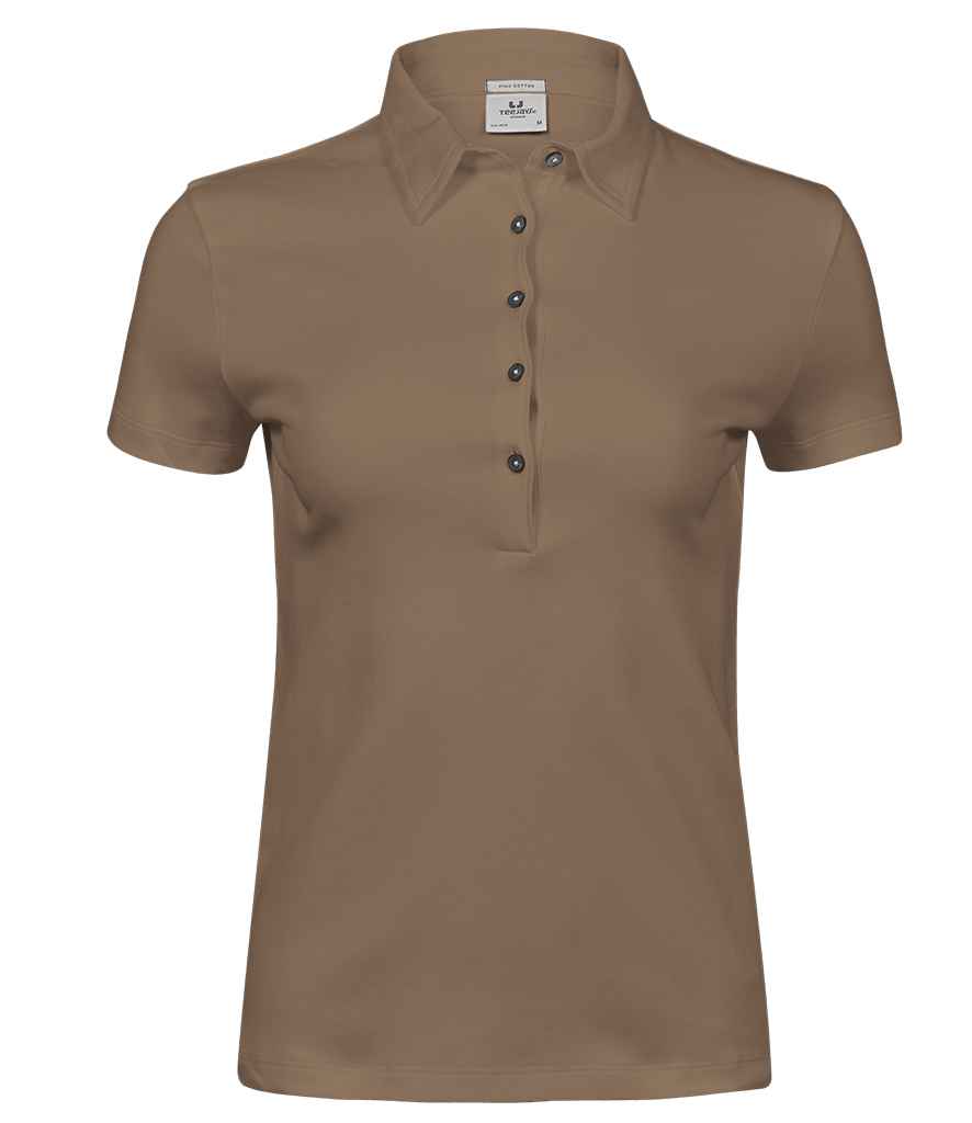 Tee Jays Ladies Pima Cotton Interlock Polo Shirt - Wood