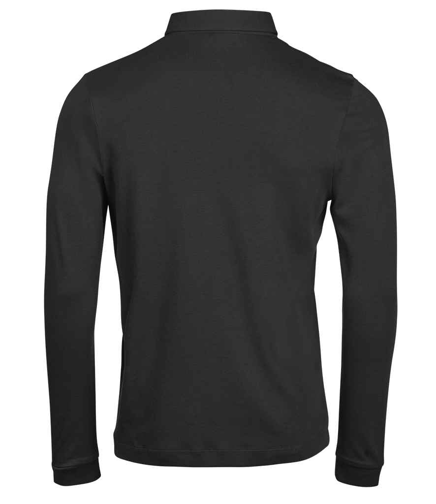 Tee Jays Pima Cotton Long Sleeve Polo Shirt - Black