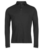 Tee Jays Pima Cotton Long Sleeve Polo Shirt - Black