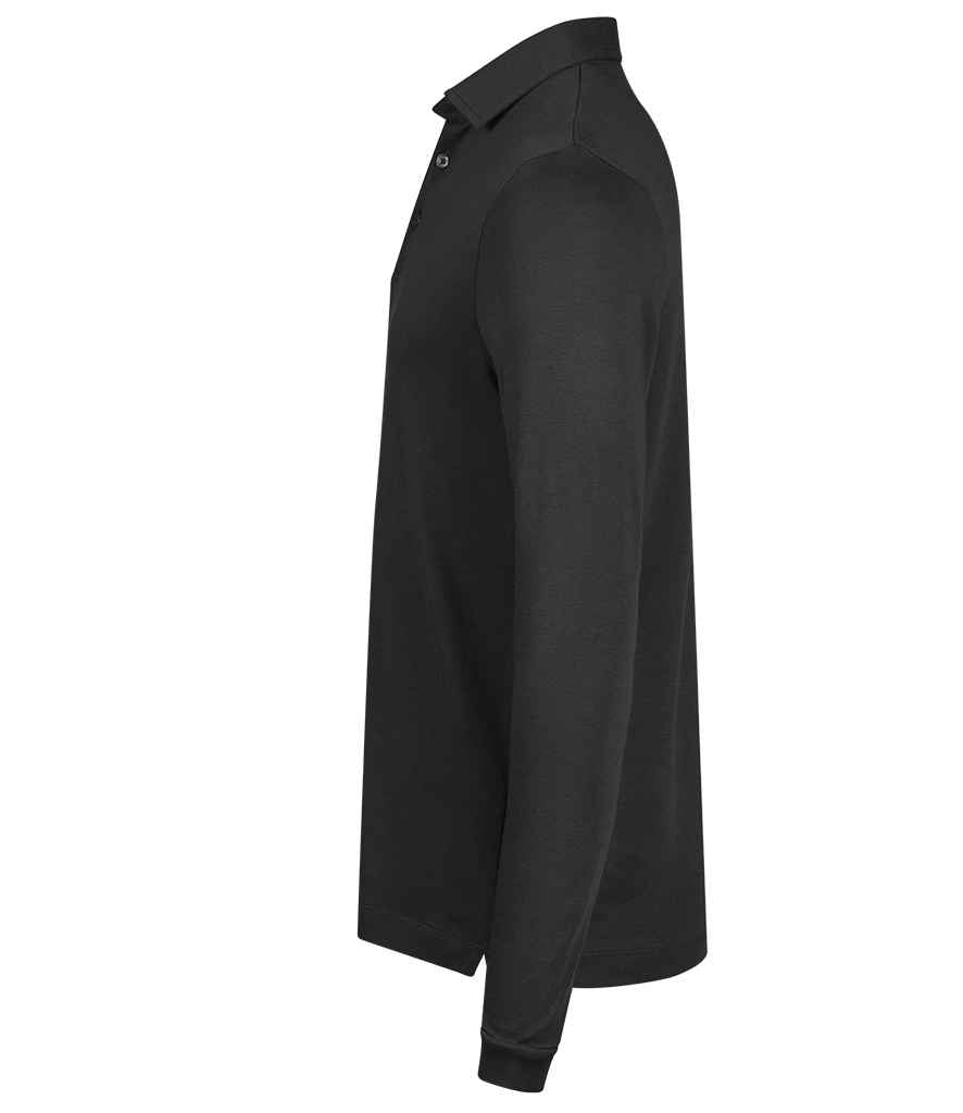Tee Jays Pima Cotton Long Sleeve Polo Shirt - Black