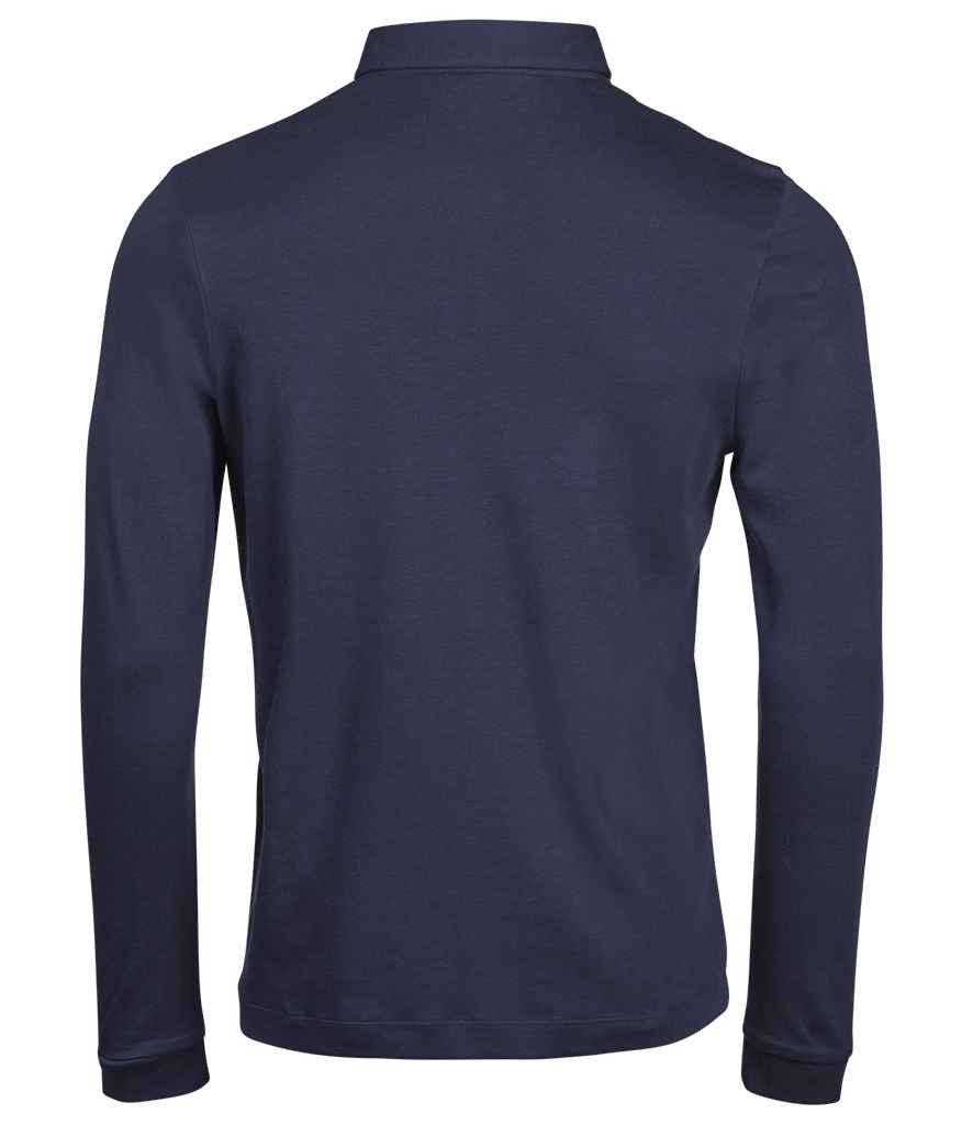 Tee Jays Pima Cotton Long Sleeve Polo Shirt - Navy