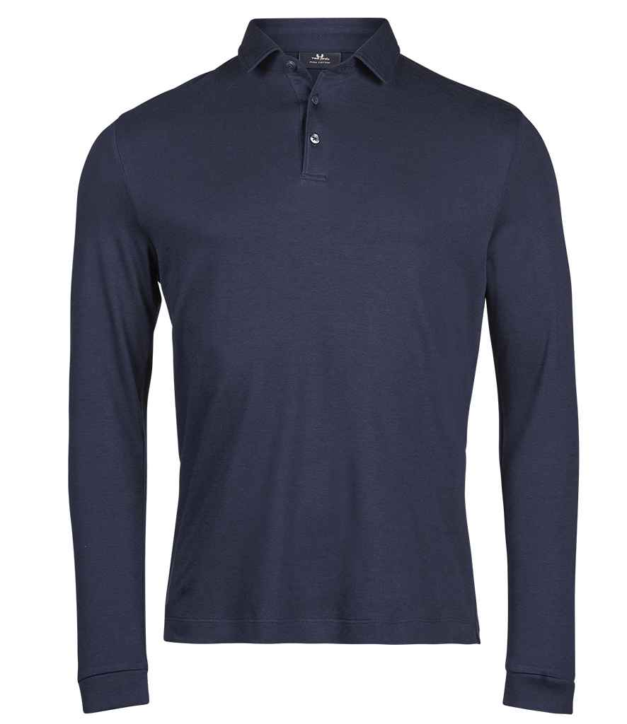 Tee Jays Pima Cotton Long Sleeve Polo Shirt - Navy