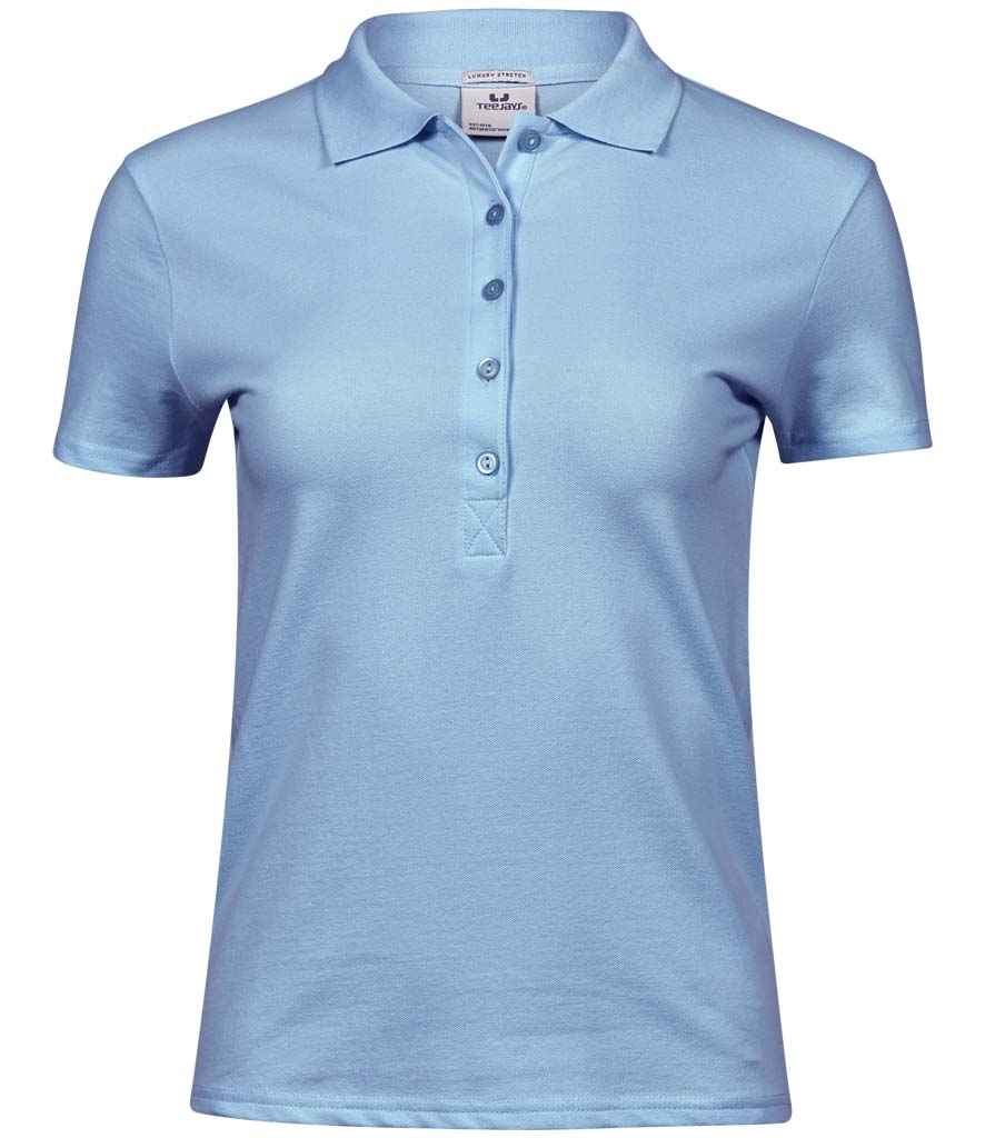 Tee Jays Ladies Luxury Stretch Polo Shirt - Light Blue