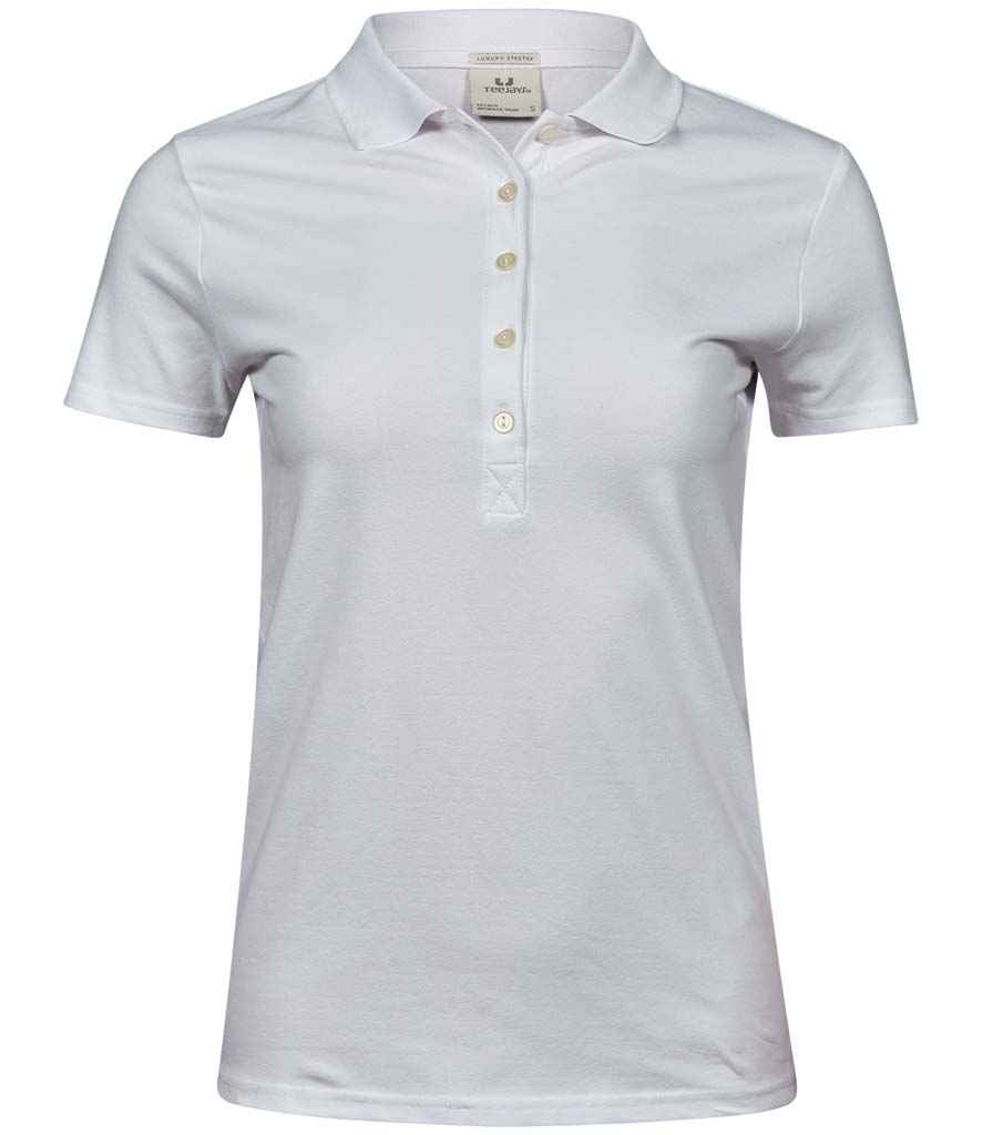 Tee Jays Ladies Luxury Stretch Polo Shirt - White