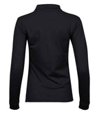 Tee Jays Ladies Luxury Stretch Long Sleeve Polo Shirt - Black