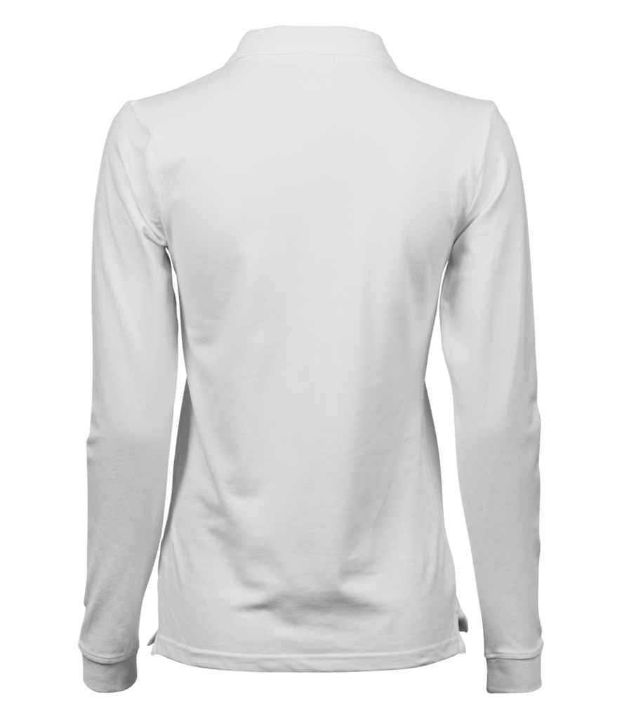 Tee Jays Ladies Luxury Stretch Long Sleeve Polo Shirt - White