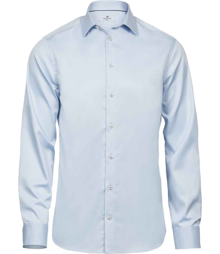 Tee Jays Luxury Slim Fit Long Sleeve Oxford Shirt - Light Blue