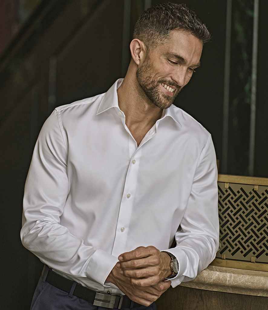 Tee Jays Luxury Slim Fit Long Sleeve Oxford Shirt - White