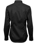 Tee Jays Ladies Stretch Luxury Long Sleeve Poplin Shirt - Black
