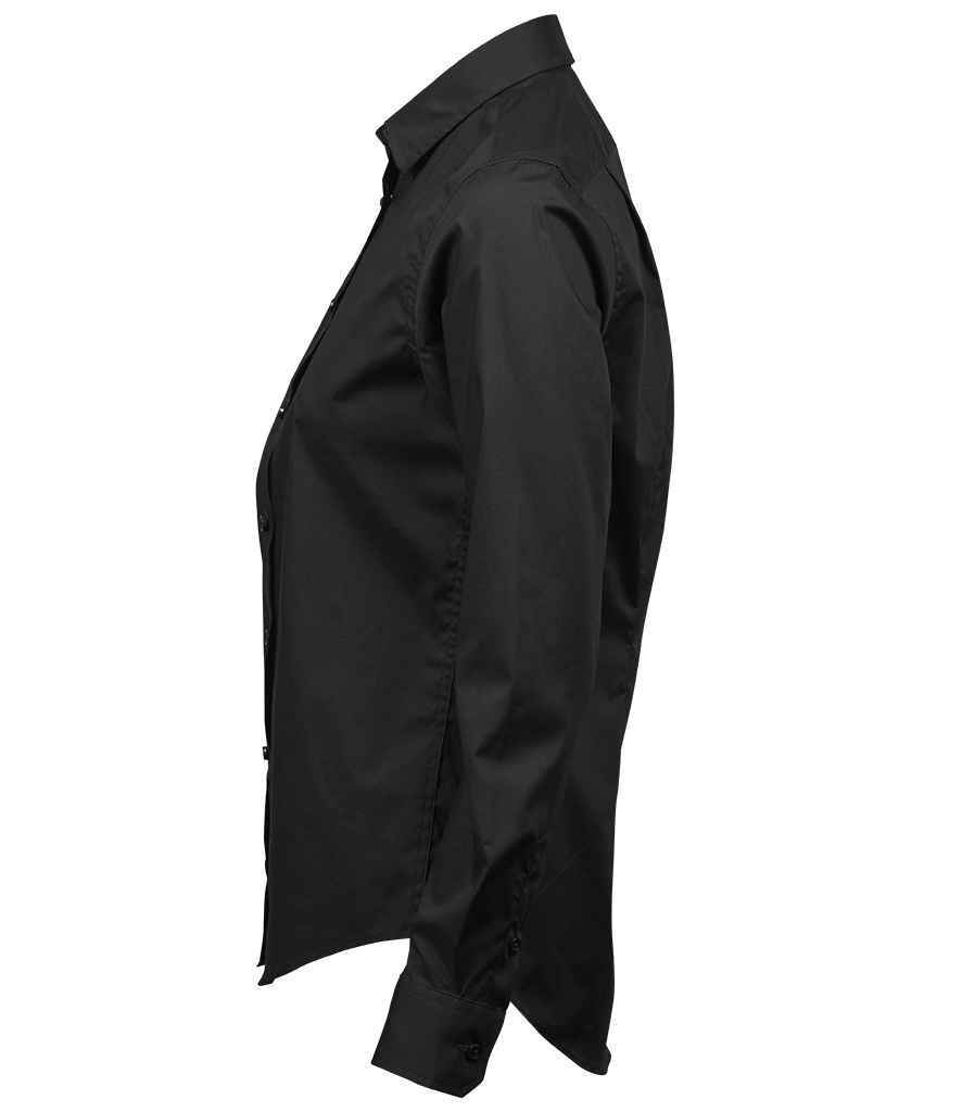 Tee Jays Ladies Stretch Luxury Long Sleeve Poplin Shirt - Black