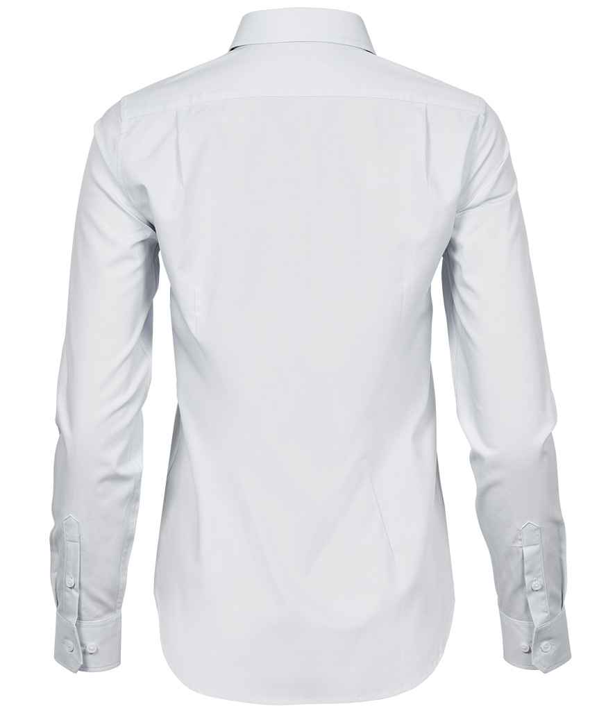 Tee Jays Ladies Stretch Luxury Long Sleeve Poplin Shirt - White