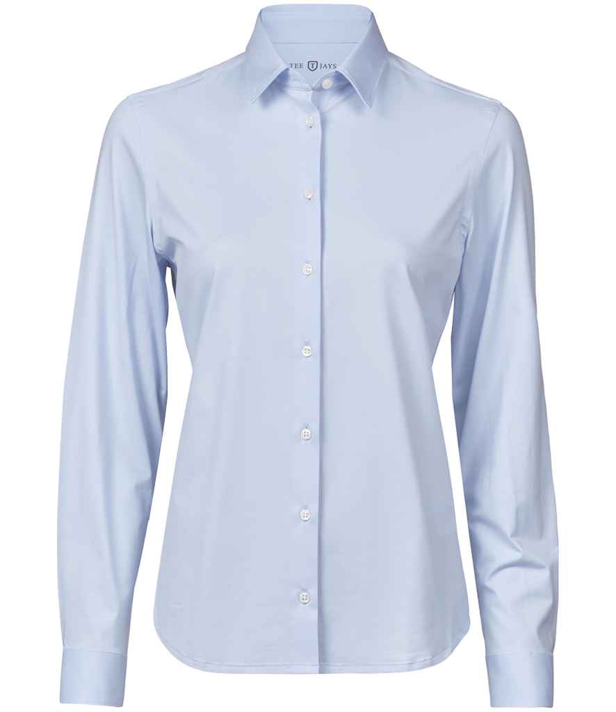 Tee Jays Ladies Active Long Sleeve Stretch Shirt - Light Blue
