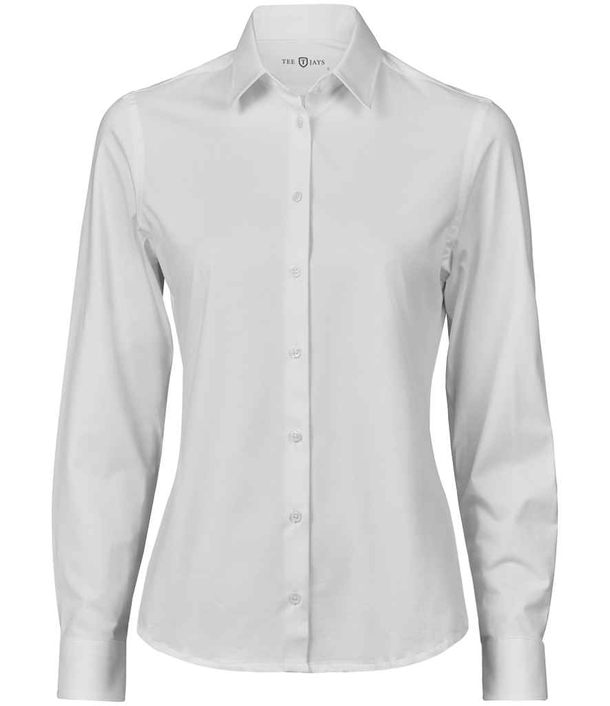 Tee Jays Ladies Active Long Sleeve Stretch Shirt - White