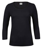 Tee Jays Ladies Stretch 3/4 Sleeve T-Shirt - Black