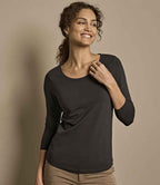 Tee Jays Ladies Stretch 3/4 Sleeve T-Shirt - Black