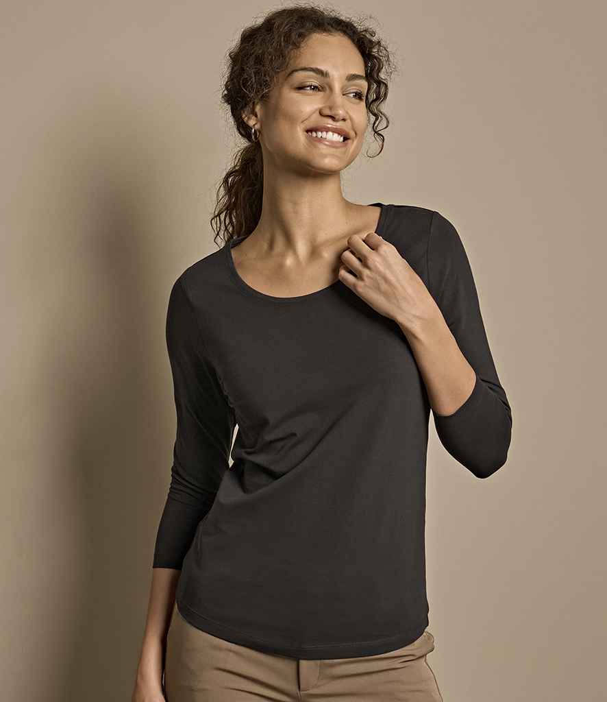 Tee Jays Ladies Stretch 3/4 Sleeve T-Shirt - Black