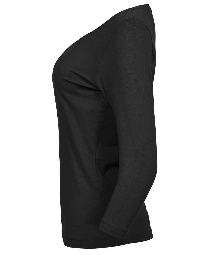 Tee Jays Ladies Stretch 3/4 Sleeve T-Shirt - Black