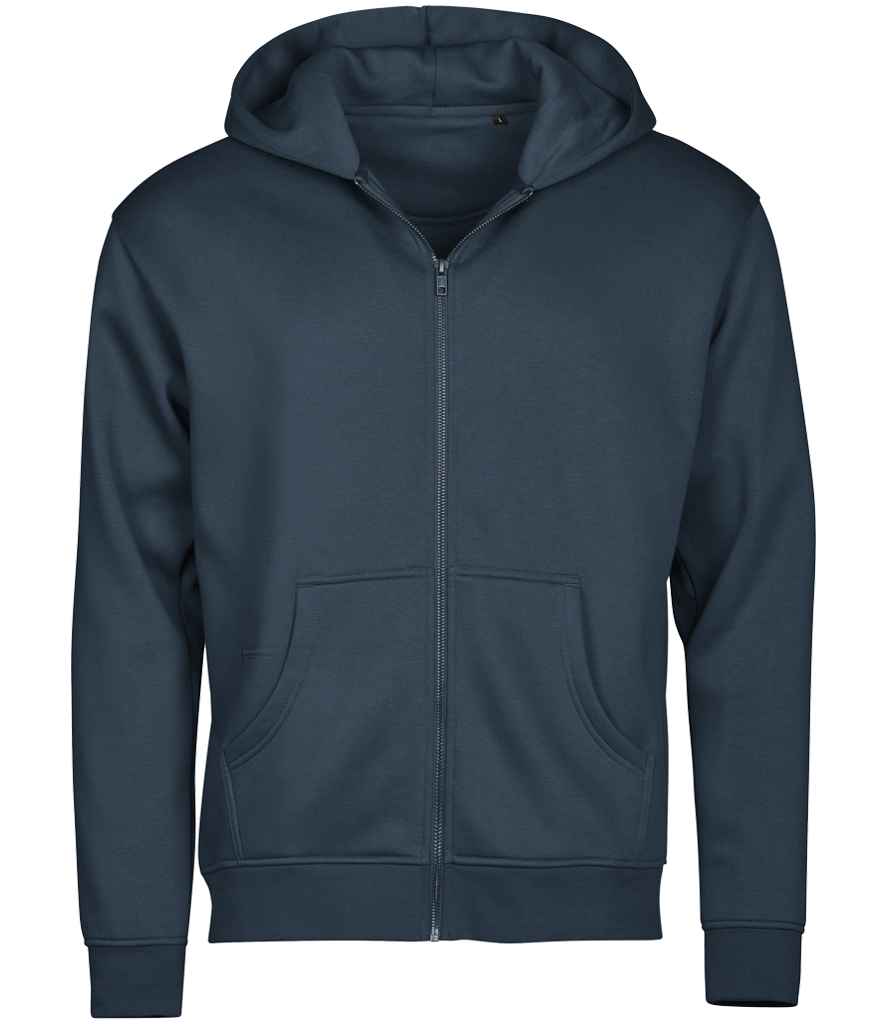 Tee Jays Unlabeled Hooded Full Zip Sweatshirt - Ink Blue