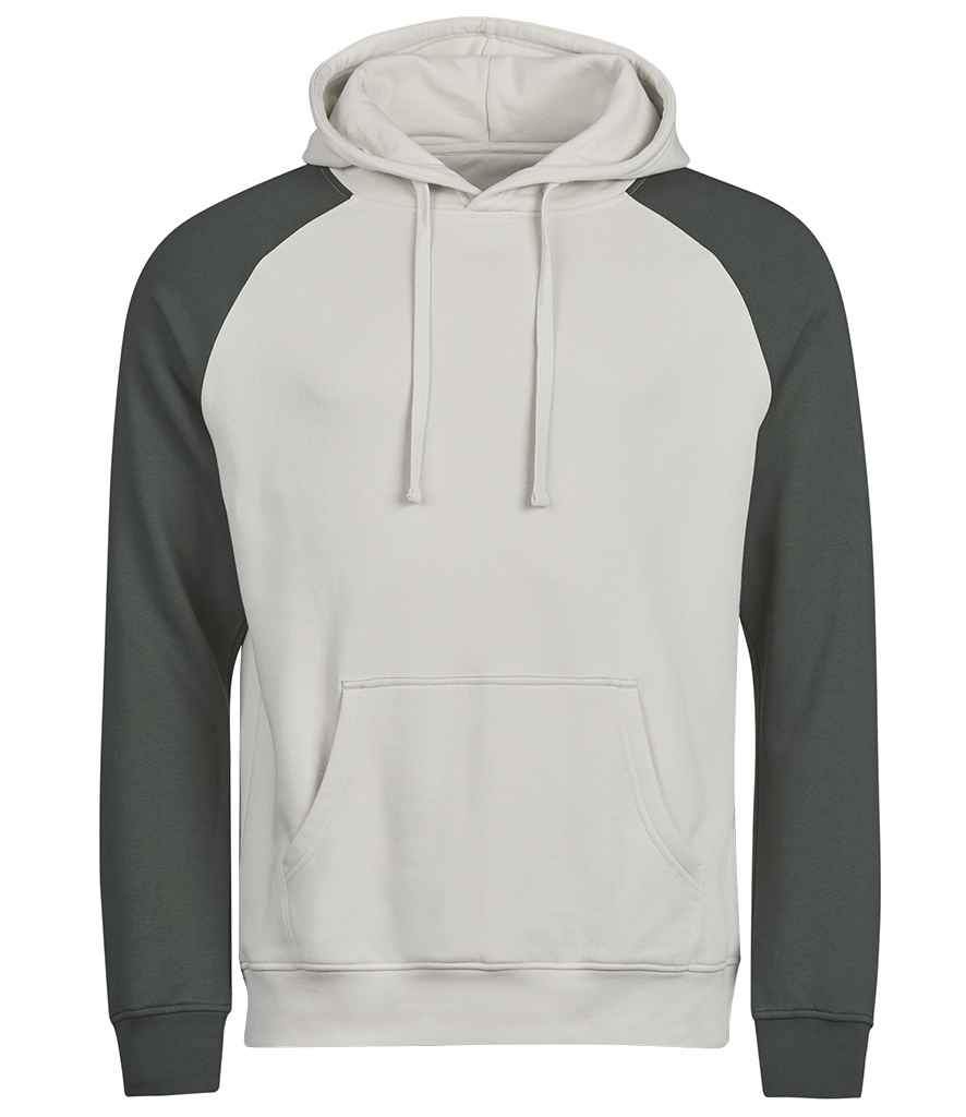 Tee Jays Unlabeled Two-Tone Hooded Sweatshirt - Cement/Dark Green