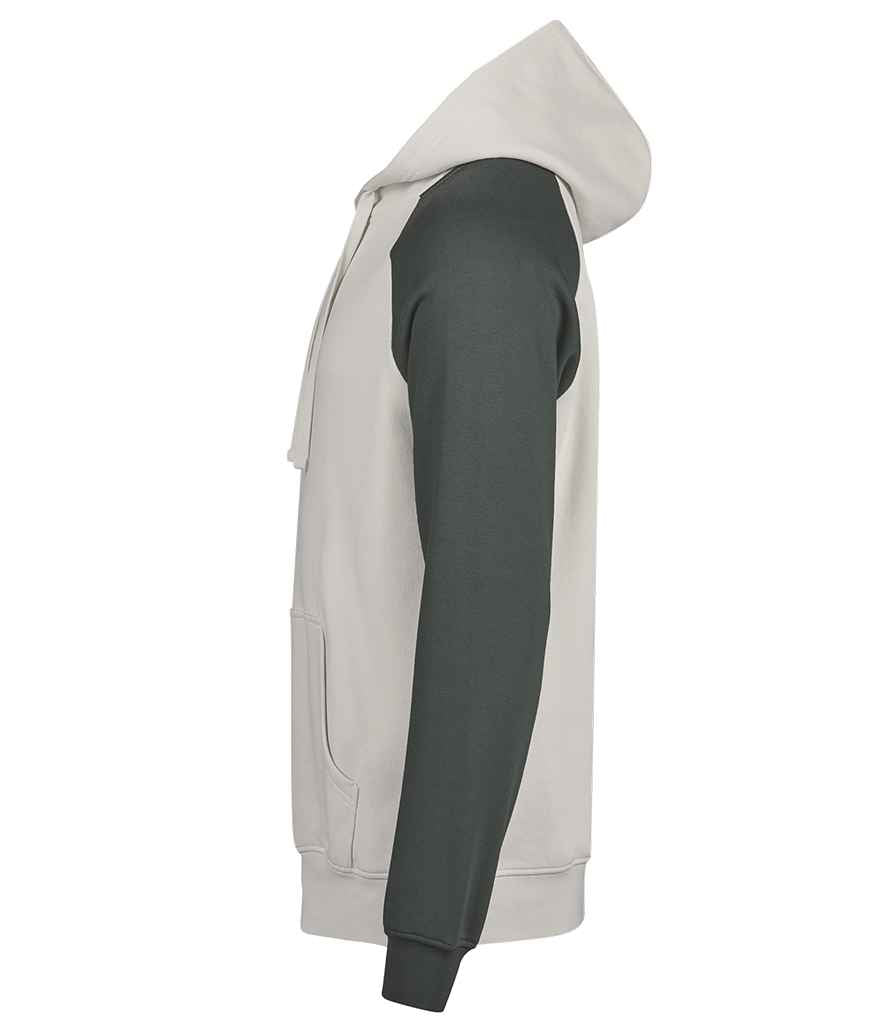 Tee Jays Unlabeled Two-Tone Hooded Sweatshirt - Cement/Dark Green