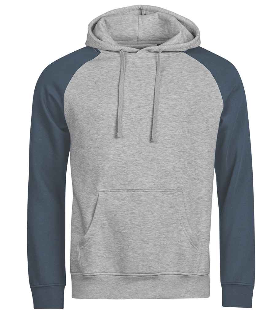 Tee Jays Unlabeled Two-Tone Hooded Sweatshirt - Heather Grey/Ink