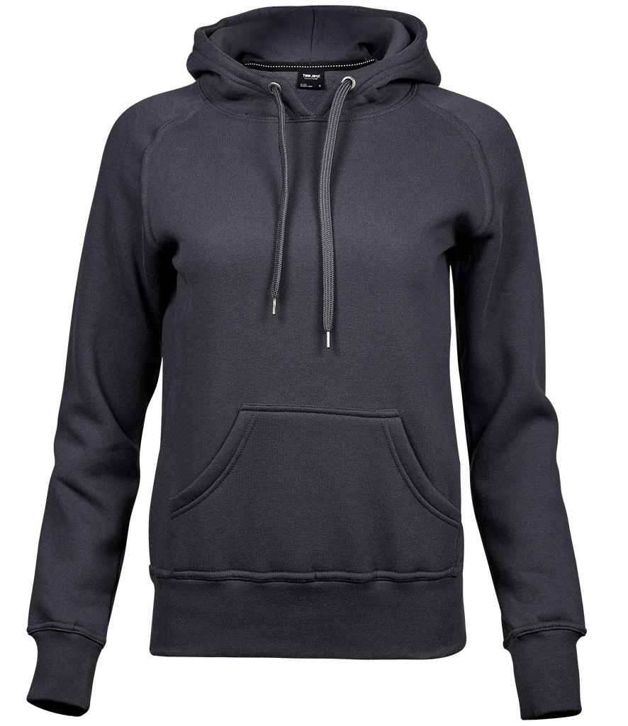 Tee Jays Ladies Raglan Hooded Sweatshirt - Dark Grey