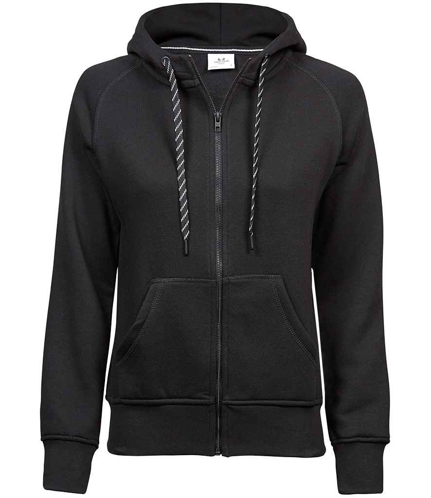Tee Jays Ladies Fashion Zip Hooded Sweatshirt - Black