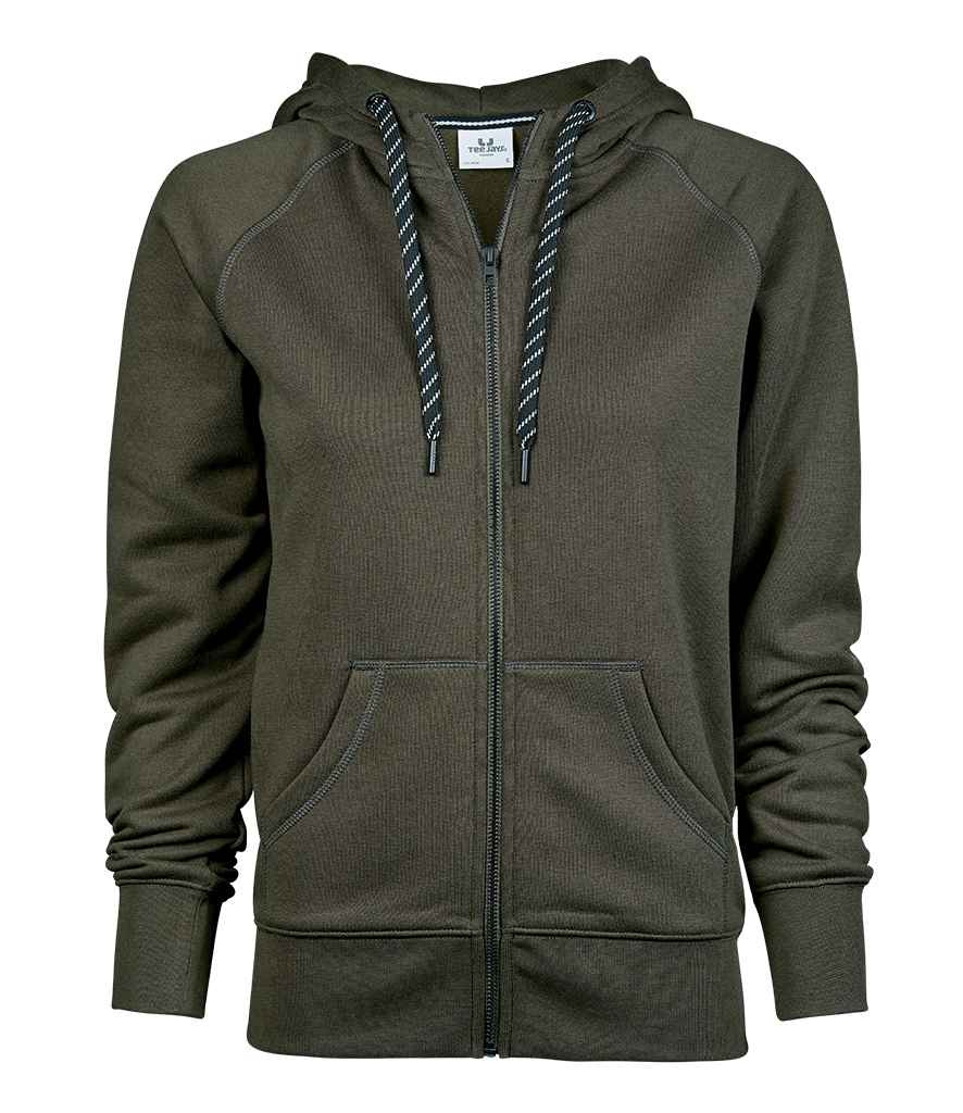 Tee Jays Ladies Fashion Zip Hooded Sweatshirt - Deep Green