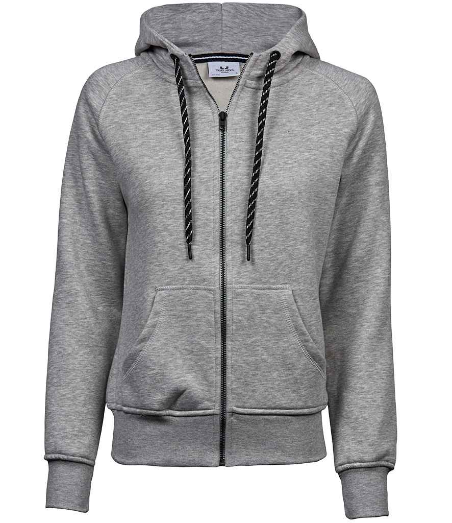 Tee Jays Ladies Fashion Zip Hooded Sweatshirt - Heather Grey