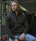 Tee Jays Half Zip Sweatshirt - Black