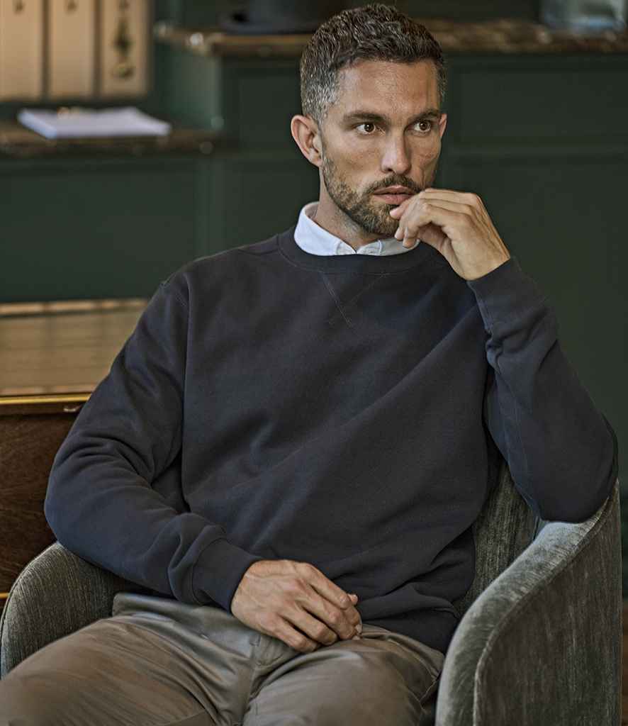 Tee Jays Ribbed Interlock Crew Neck Sweatshirt - Black