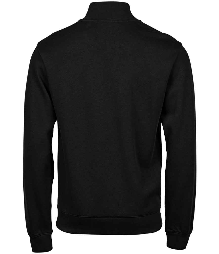 Tee Jays Ribbed Interlock Half Zip Sweatshirt - Black