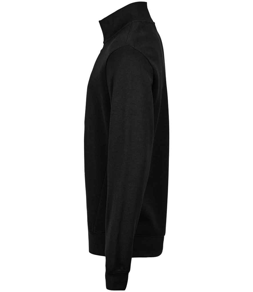 Tee Jays Ribbed Interlock Half Zip Sweatshirt - Black