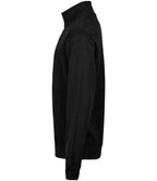 Tee Jays Ribbed Interlock Half Zip Sweatshirt - Black
