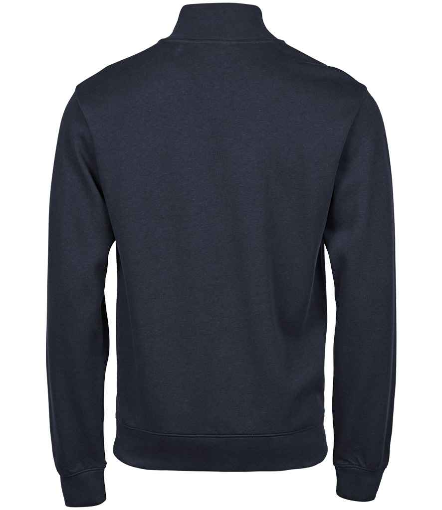 Tee Jays Ribbed Interlock Half Zip Sweatshirt - Navy