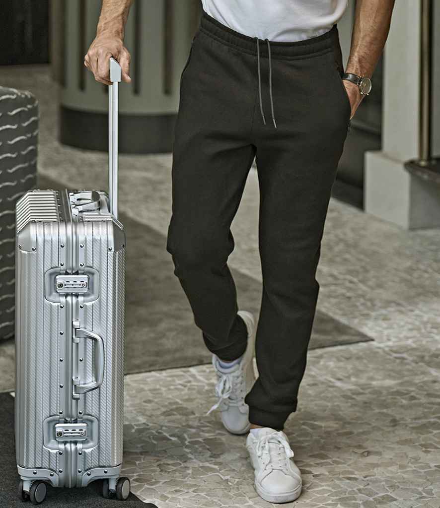 Tee Jays Ribbed Interlock Sweat Pants - Black