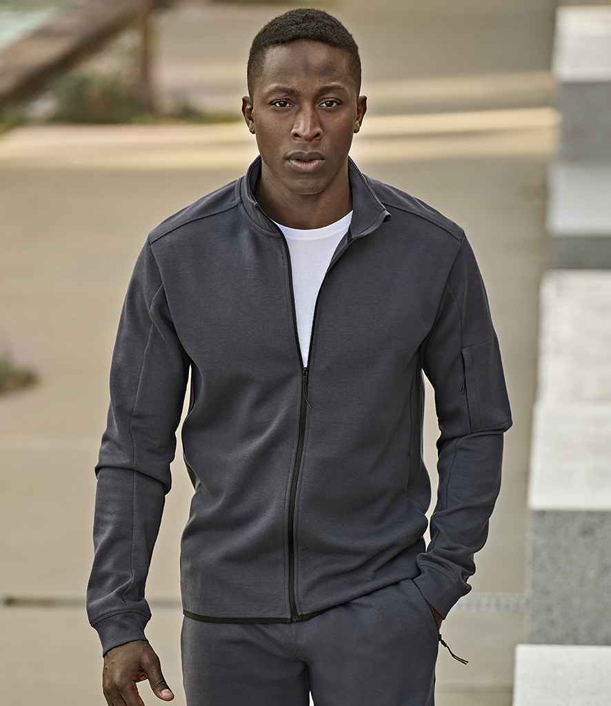 Tee Jays Athletic Full Zip Sweat Cardigan - Black
