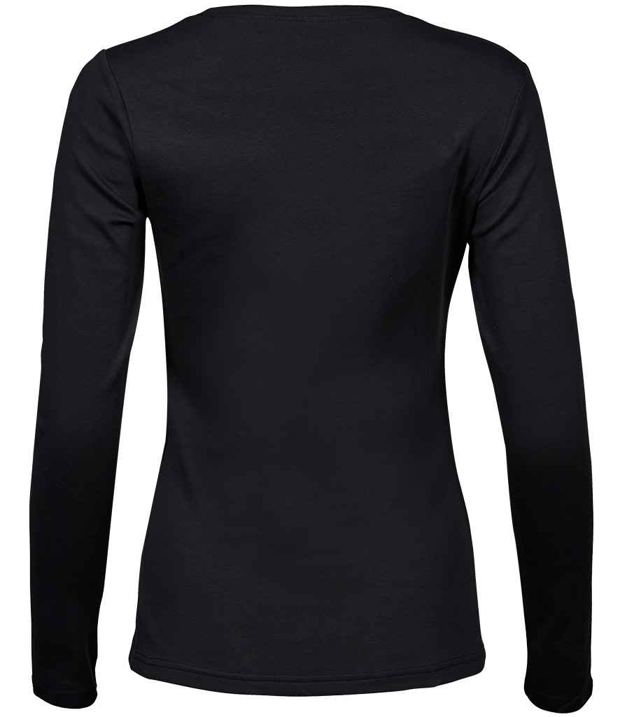 Tee Jays Ladies Long Sleeve Interlock T-Shirt - Black