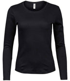 Tee Jays Ladies Long Sleeve Interlock T-Shirt - Black