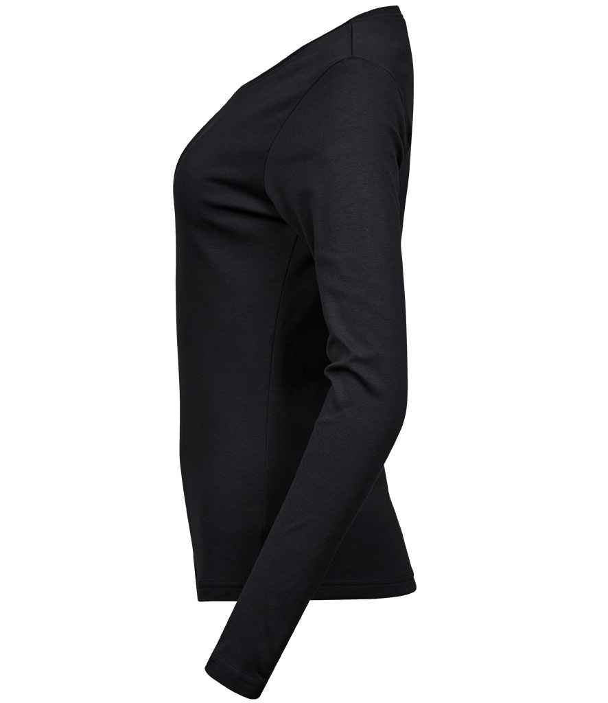Tee Jays Ladies Long Sleeve Interlock T-Shirt - Black
