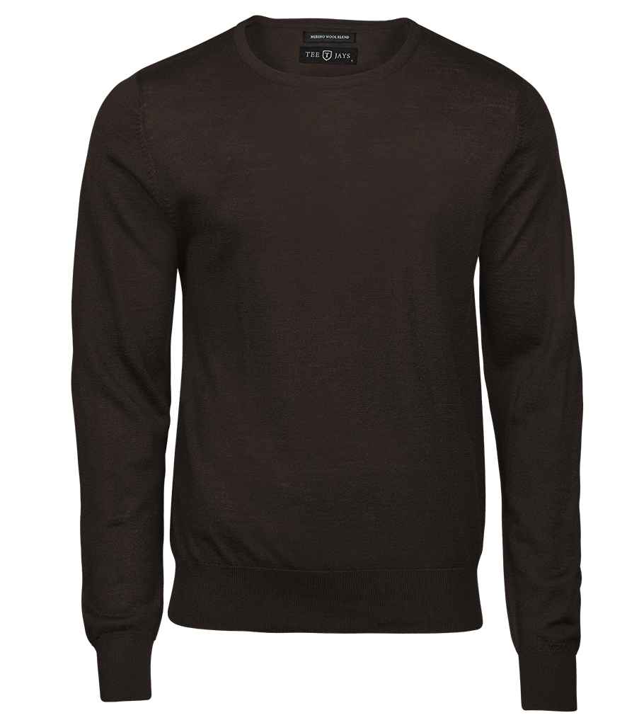 Tee Jays Merino Blend Crew Neck Sweater - Mocha
