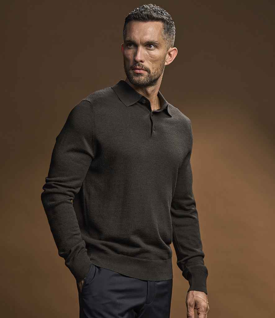 Tee Jays Knitted Polo Shirt - Black