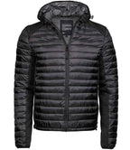 Tee Jays Crossover Hooded Padded Outdoor Jacket - Black/Black Melange