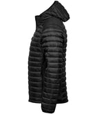 Tee Jays Crossover Hooded Padded Outdoor Jacket - Black/Black Melange