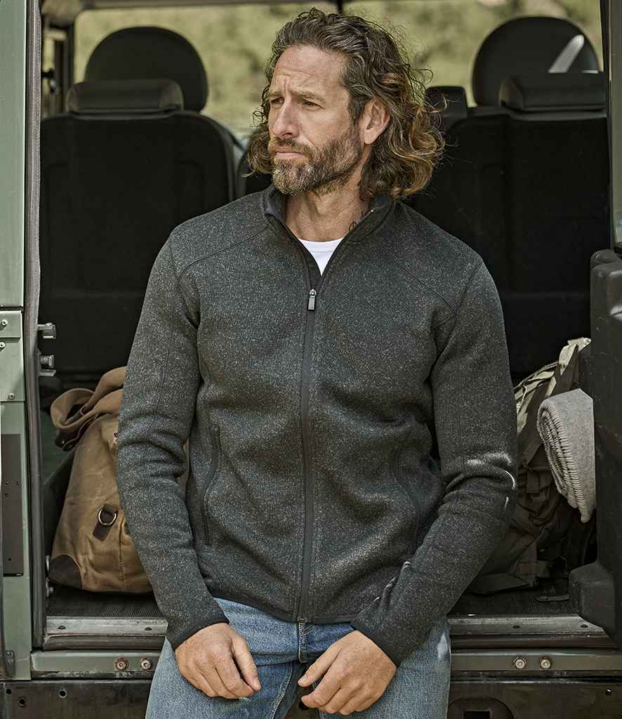 Tee Jays Knitted Outdoor Fleece Jacket - Black