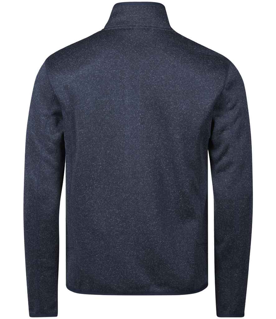 Tee Jays Knitted Outdoor Fleece Jacket - Navy Melange