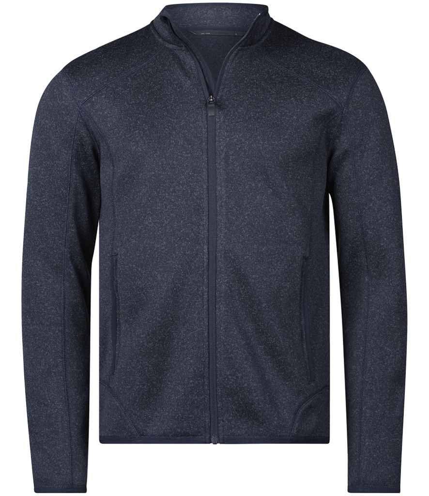 Tee Jays Knitted Outdoor Fleece Jacket - Navy Melange